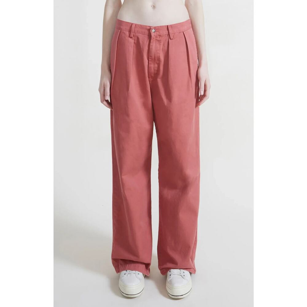 New Denimist Pants Womens 31 Nautical Red Blair Double Pleat Wide Leg Trousers - Picture 3 of 15